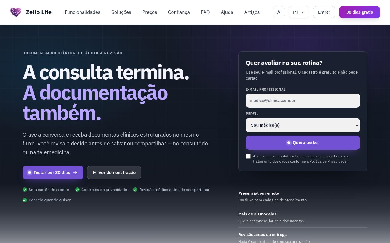 Transcrição médica com IA