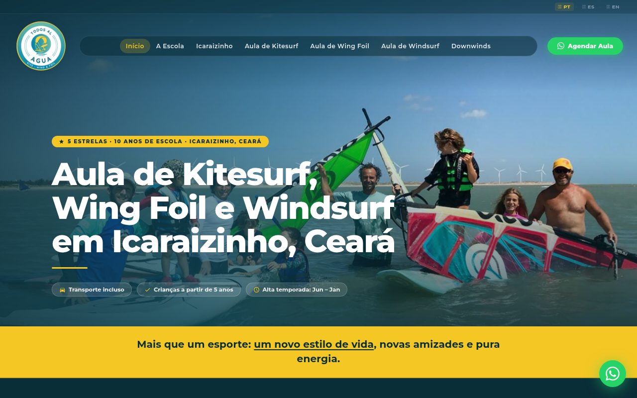 aula de kitesurf