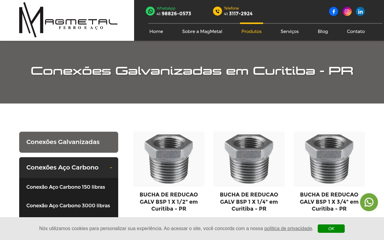 Conexões Galvanizadas em Curitiba Conexões Galvanizadas em Curitiba